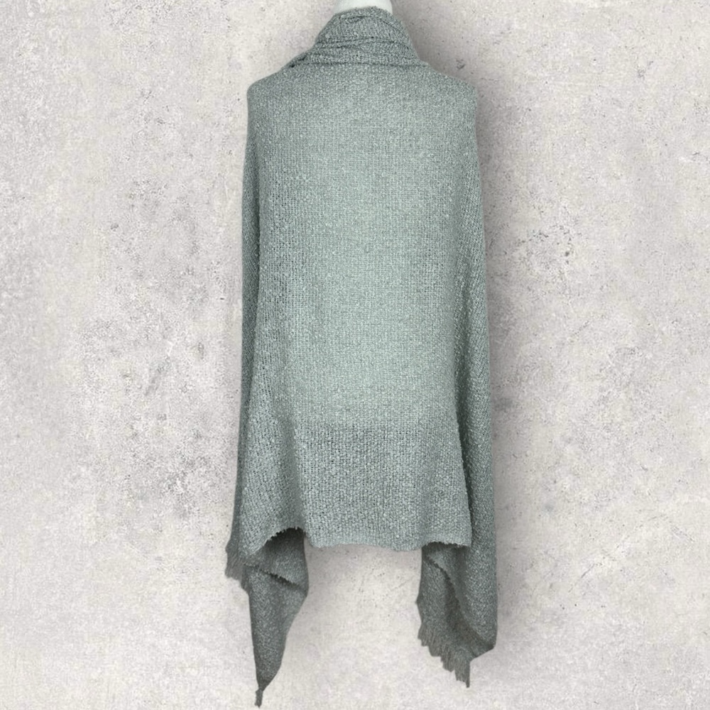 Grey Silver Blanket Scarf Minimalist Warm Cozy Glimmer Large Size 56 " x 72"